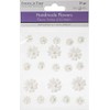 MULTICRAFT Imports INC Paper Flowers 21/PKG, White W/Pearl
