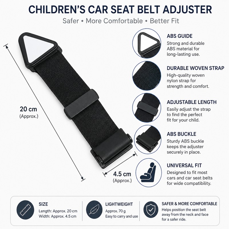 Seat Belt Adjuster for Kids – Universal Shoulder Strap Positioning