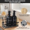 Kitchen Soap Dispenser Set with Sponge Holder, Dish Soap Dispenser