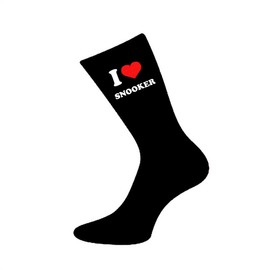 I Love Snooker Design Black Socks Large Mens UK Size 6-12