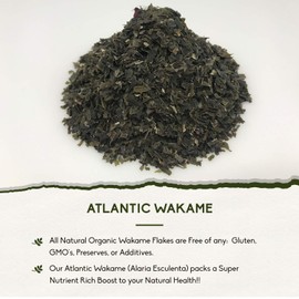 Holistic Bin Dried Wakame Seaweed Flakes | Organic Dry Seaweed for Miso Soup, Ramen, Seaweed Salad, and More | Wild Harvested Atlantic Wakame Flakes | Sun Dried, Non GMO