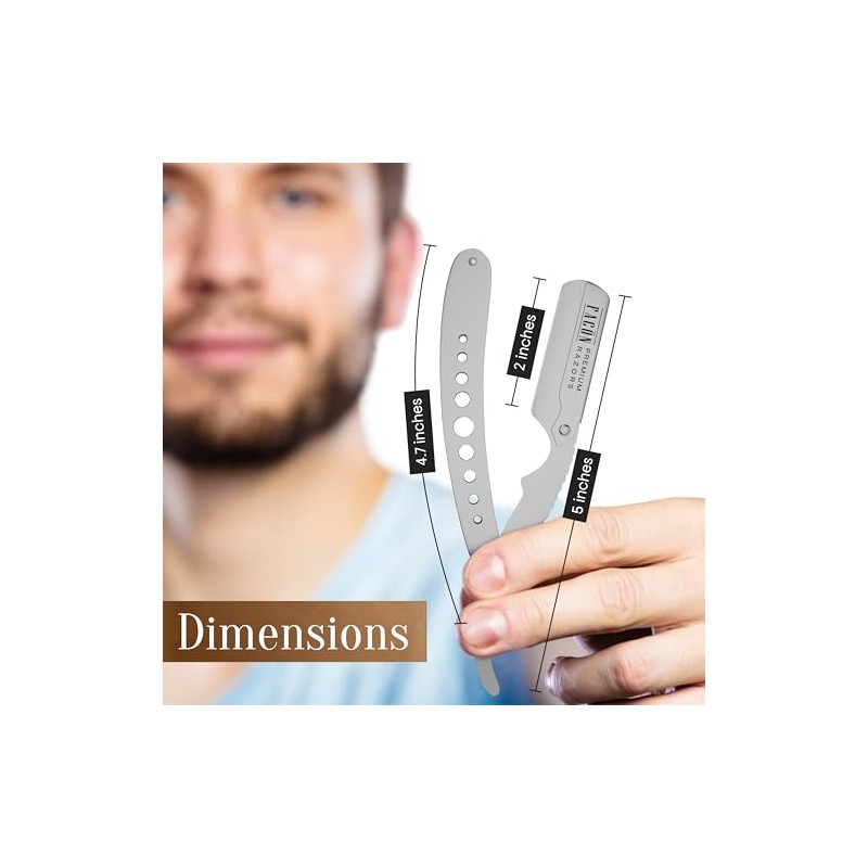100 Blades + Facón Classic Professional Straight Edge Barber Razor