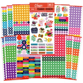 Mirida Planner Stickers – 1867 Daily Icons and Inspirational Stickers for Adults Calendar, Classic Pack for Budget, Work, and Holidays