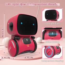 KaeKid Robots for Girls 3-5, Interactive Smart Robotic with Touch Sensor, Voice Control, Speech Recognition, Singing, Dancing, Repeating and Recording, Birthday Gifts for 3+ Year Old Kids Boys Girls