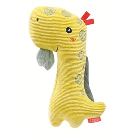 Fehn Dino Rod Grip Toy - Motor Skills Toy for Babies to Promote Motor Skills and Senses - Baby Toy as Cuddly Toy and Grasping Toy with Rattle & Squeaker - Gift for Birth from 0+ Months