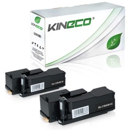 Kineco 2 Toner Cartridges Compatible with Dell C1660W - 59311130 - Black 1,250 Pages Each