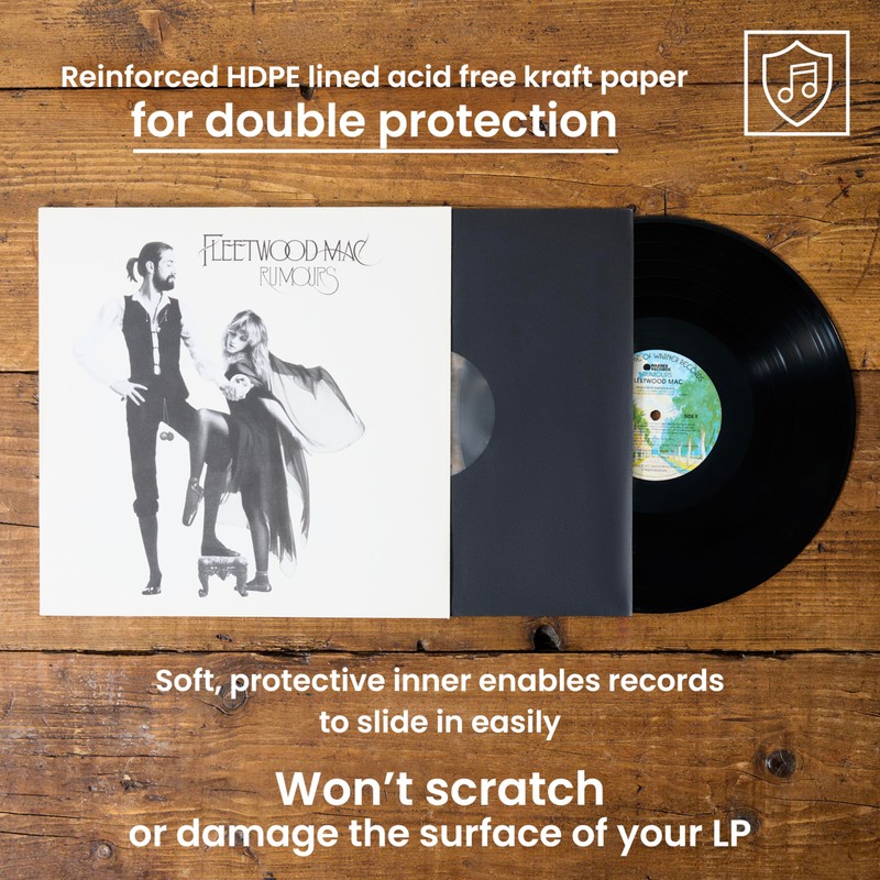 12" Vinyl Record Inner Sleeves with Acid free Paper and