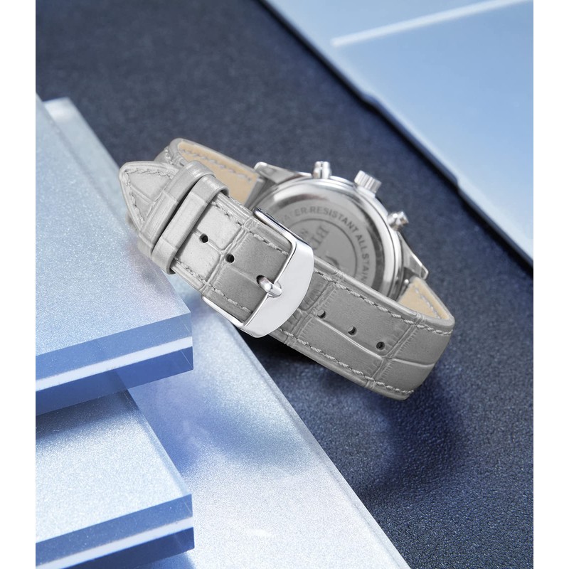 BINLUN Genuine Leather Watch Band, Replacement Watch Strap, Genuine Calfskin,
