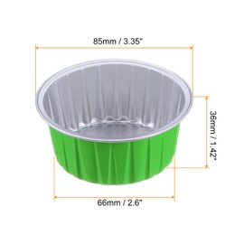 sourcing map Green Cupcake Cups, 50pcs Aluminum Foil 5oz Standard Cupcake Liners Dessert Disposable Cupcake Baking Cups for Birthday Party Supplies Weddings Decorations