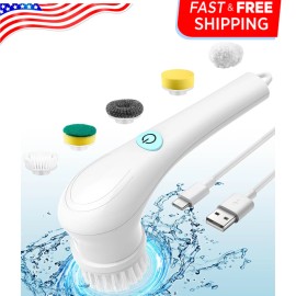 N/A Electric Spin Scrubber, Cordless Shower Scrubber with Rechargable Battery with 5