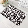 ZHUZHISHAN Diatomaceous Earth Bath Mat,Black and White Zebra Print Non-Slip