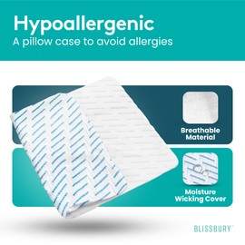 BLISSBURY Stomach Pillow CASE (Case Only) (3.3" H (Standard), Cooling - White)