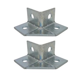 2 Packs 4 Holes Square Mounting Struct Channel Brackets, Fits for ½ Bolt with 1-5/8" Strut Channel, C Channel Fitting Feets