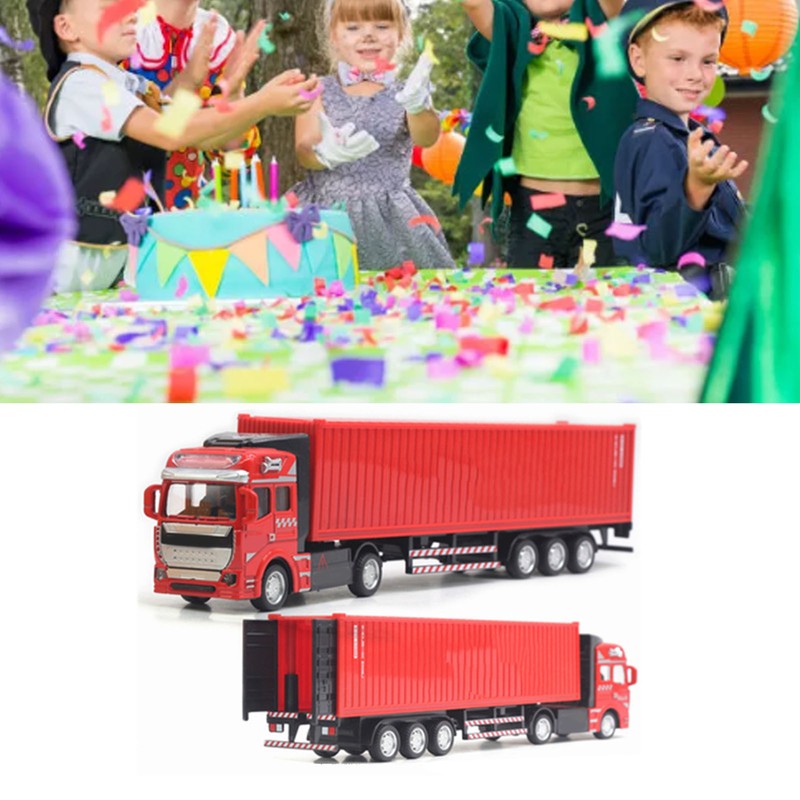 Pull Back Container Truck Toy High Simulation Plastic Alloy Container