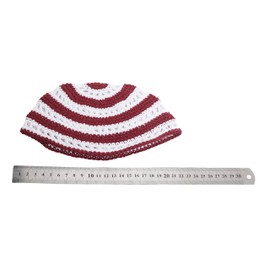 EREZ OVED Yarmulke Kippah judía Frik Kipa Judaica Yamaka Kippa Yamakah Yarmulka Sombrero para hombres o niños (tira blanca y roja)