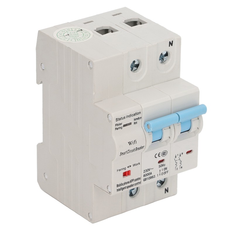 Wifi Circuit Breaker 2P DIN Rail Mount Remote Control Smart