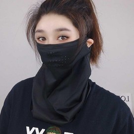 Breathable Cooling Fabric Golf Face Cover for Sun Protection Black 3ea