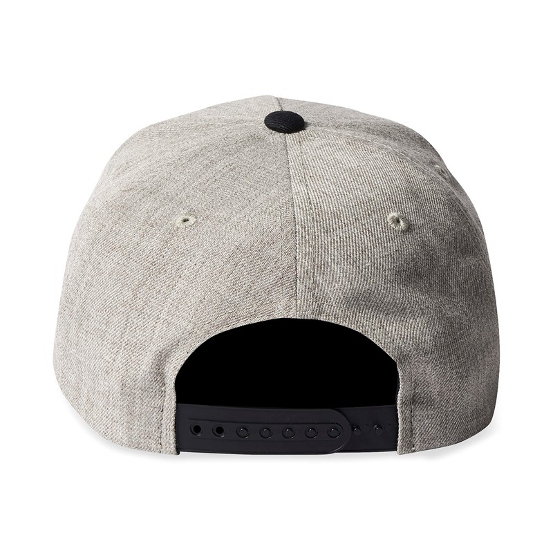 Brixton Rival C MP Snapback, Light Heather Grey/Black, One Size