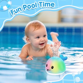 Gigilli Whale Bath Toy Sprinkler - Light Up Bath Toys for Kids Ages Infant Baby Toys - Toddler Bathtub Pool Water Table Toys Year Boys Girls Gifts Birthday Gifts