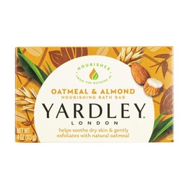 Yardley London Oatmeal & Almond Bath Soap Bar - 4.0 oz - Soothes Dry Skin