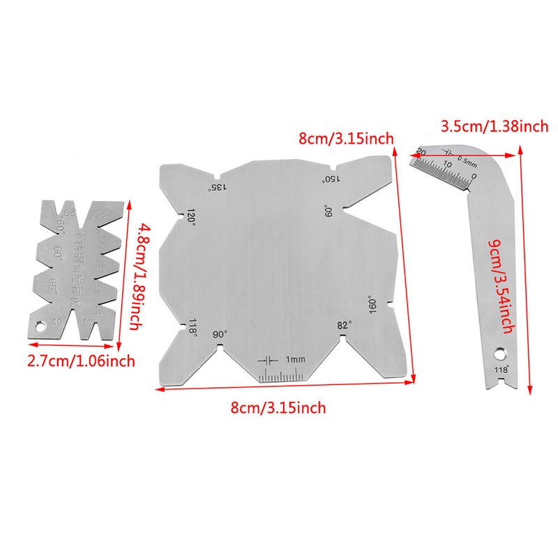 3Pcs/Set Drill Bits Angle Gauge Dirll Sharpener Tools S/S Angle