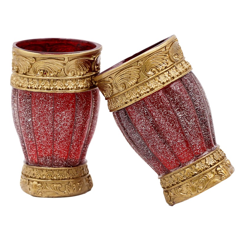 LUANT Vintage Red Bathroom Accessories, 5Piece Bathroom Accessories Set, Bathroom
