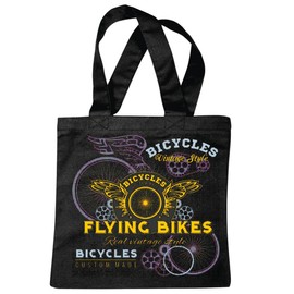 Bag Shoulder Bag Bicycles Vintage Style Flying Bikes Custom Biker Shirt Motorcycle Chopper Gothic Motorcycle Skull Motorcycle Club Bike Route 66 Shopping Bag School Bag Gym Bag Black
