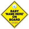 Customised Baby on Board Sign, Perosnalised Baby On Board Car