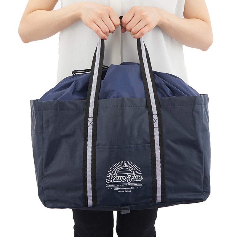 tone BE-03 Folding Cash Register Bag, Navy, Size: Approx. W40,