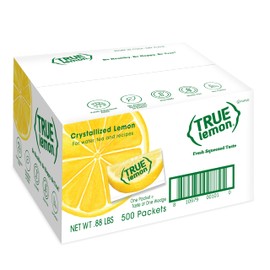 True Lemon 500ct (Pack of 1) - Water Enhancer - Bulk Dispenser - 0 Calorie Drink Mix Packets For Water - Sugar Free Lemon Flavoring Powder Packets