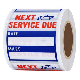 Hybsk 200pcs Clear Oil Change/Service Reminder Stickers 2"x2" Premium Quality Oil Change Stickers(Next service due（Blue）)