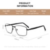 RB.Pilot Rectangle Reading Glasses for Men Blue Light Blocking Computer