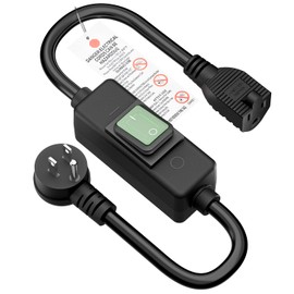 1.5FT Waterproof Extension Cord with On/Off Switch, WINXUS 3 Prong Angled USA Male to Female Power Cord, NEMA 5-15P to 5-15R Extension Cord, SJTW 14AWG Black, Outdoor & Indoor Use