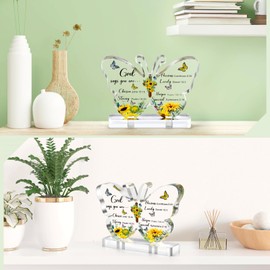 ZEEYUAN Christian Gift for Women, Inspirational Gifts for Girl, Acrylic Butterfly with Bible Verse and Prayers Religious Gifts Scripture for Home,Office Decor