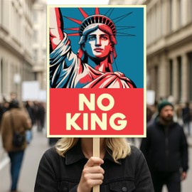No Kings In America Protest Sign, Anti-Trump Resistance, Political Activist Poster, Rally Sign, Resist Fascism Protest Poster