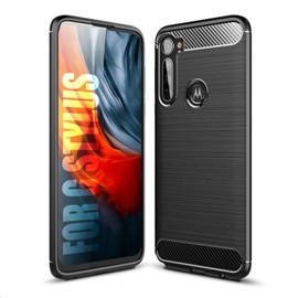 SCL Case for Moto G Stylus Case, [Black] Carbon Fiber Effect Gel Grip Protection Cover [Anti Scratch][Anti Collision]