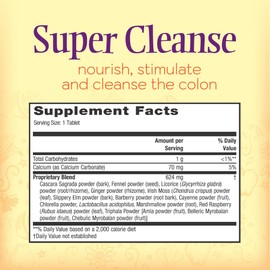 Nature's Secret Super Cleanse – Extra Strength Colon Cleanse with 14 Herbs & Probiotic Support – Promotes Gut Health, Digestive Balance – Gentle Elimination Formula – 100 Tablets (3 Pack)