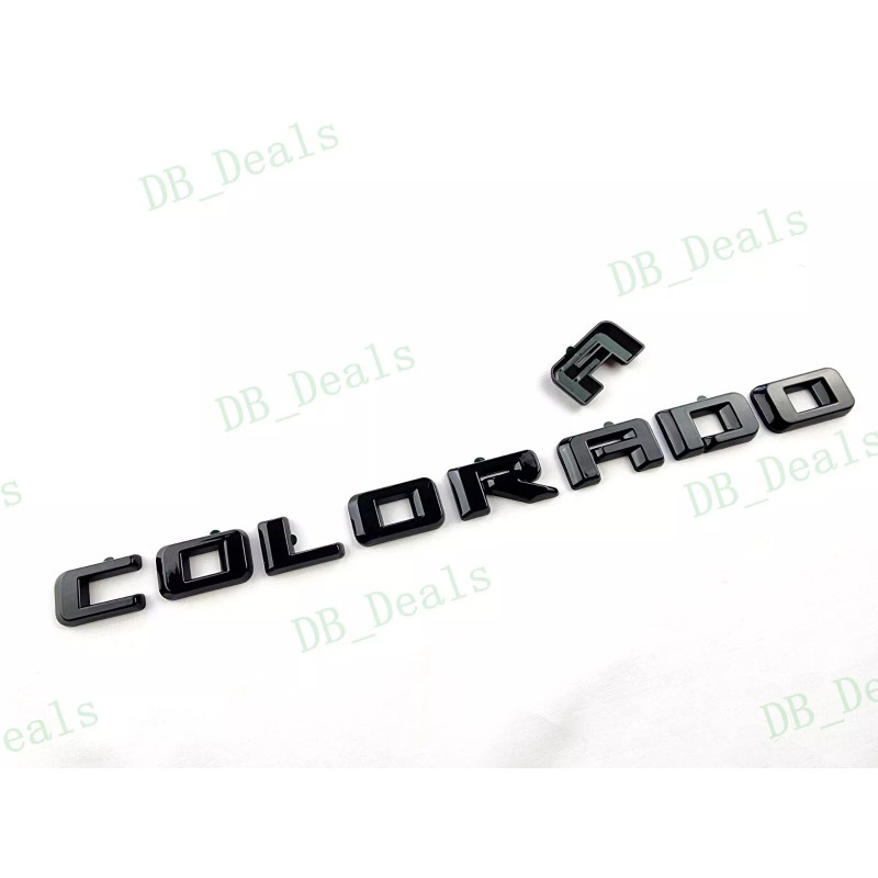 OVERLAY 3PCS Gloss Black Door Rear Colorado Emblems Letters Fit