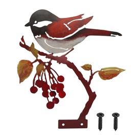 CAINCAY Metal Bird Garden Decoration Figures, Rust Bird Garden Decoration for Outdoor Autumn Decoration Outdoor, Rusty Birds with Screw Bird Garden Figures Garden Statues for Pond Figure Garden