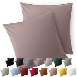 Blumtal Set of 2 Cushion Covers, 50 x 50 cm, with Zip, Pillow Case Made of Soft Brushed Microfibre Fabric, Oeko-Tex® Certified, Taupe
