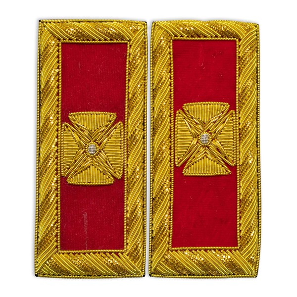 Masonic Knight Templar Grand Commander Shoulder Boards – Hand Embroidered