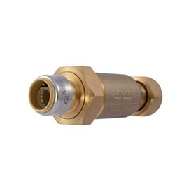 Cash Acme 1 Inch x 3/4 Inch BF5 Dual Check Valve with SharkBite Connections, Brass Plumbing Fitting, BF5M0134SB