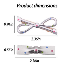 Polka Dot Hair Bow Clips for Women Y2K Hair Barrettes for Fine Thick Hair Snap Clips Sliver Side Hair Clips Coquette Hair Accessories Decorations for Long Short Hair Charms 4PCS
