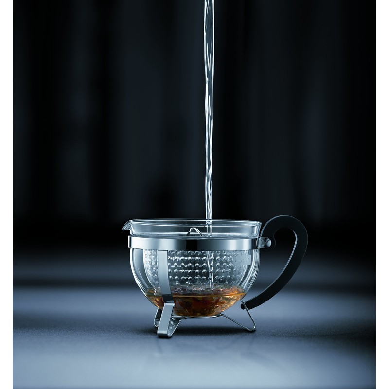 Bodum CHAMBORD Tea Pot (Coloured Plastic Lid, Filter, Heat-Resistant, 1.0