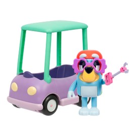 Bluey Grannies Car Coupe Chat Mates Playset, Talking Janet Kids Toy with Removable Blanket, Glasses, Interactive Toys Figures Set, Ages 3+