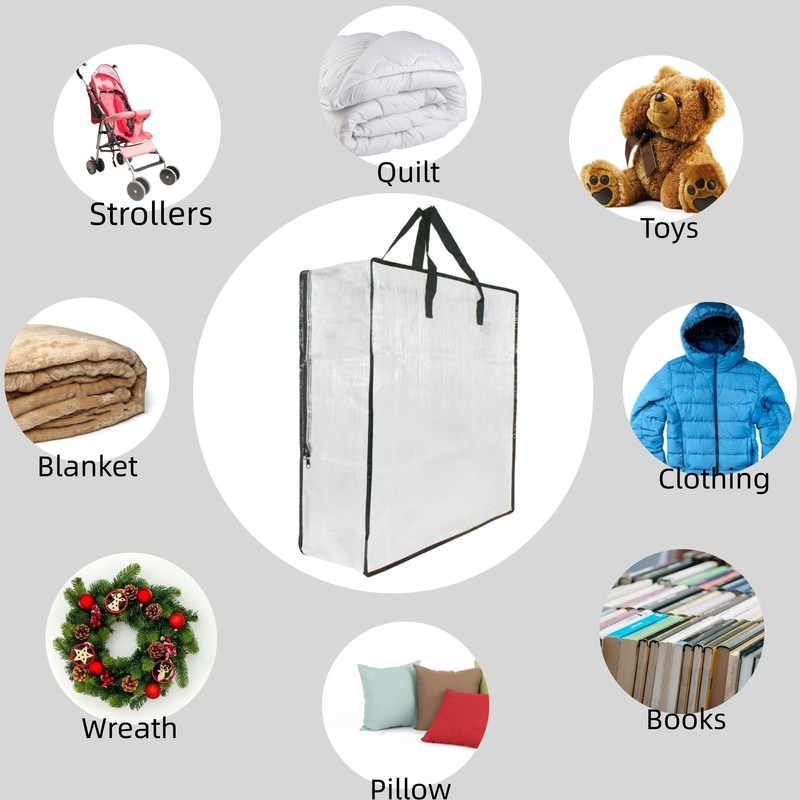 GONGKANGYUAN 25 Gallon Large Clear Storage Bags with Zipper and