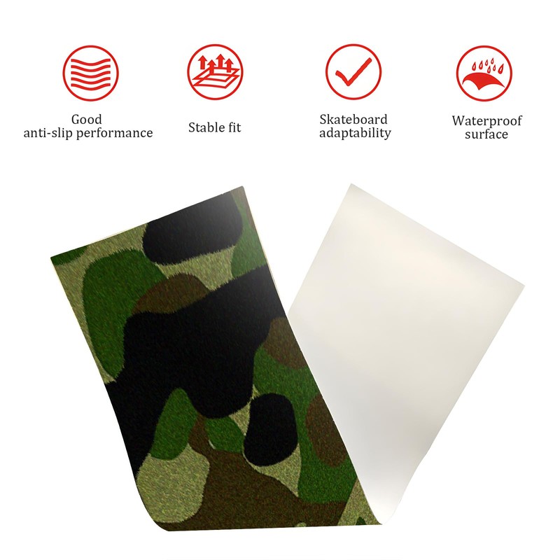 Floatdream Skateboard Grip Tape, Waterproof Diamond Grip Tape, Sheet Sticker,