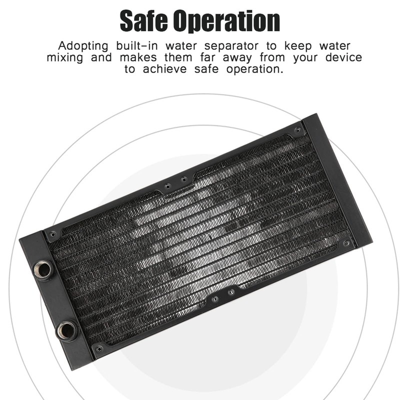 Joyzan 12 Tube 240mm Aluminium G1/4 Thread Water Cooling Radiator,