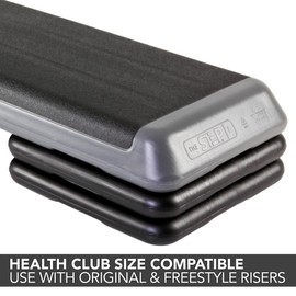 The Step (Made in the USA) Original Health Club Aerobic Step Risers in Black for Use with The Step Aerobic Platform – Health Club Size (2 count)