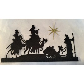 Sizzix Tim Holtz Christmas Die Cuts * Wisemen * 6 Sets * Black, White, Gold or Silver - Black Cardstock